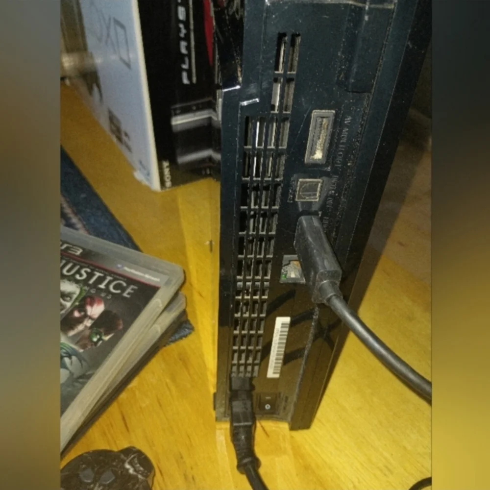 Playstation 3, steering pedals, games, and more.
